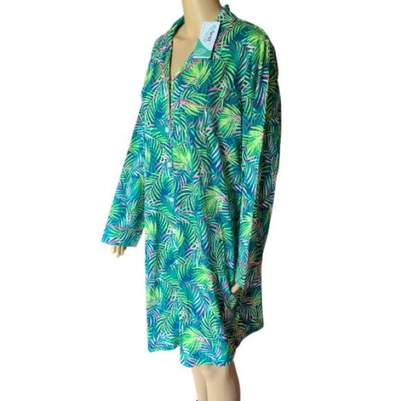 LANDSEND Wms Plus Comfort Knit Soft Breathable Pajama Nightshirt Cover Up Robe - Picture 5 of 10